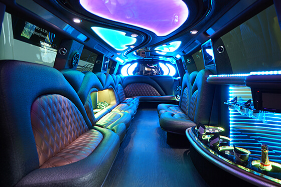 seating on the limo