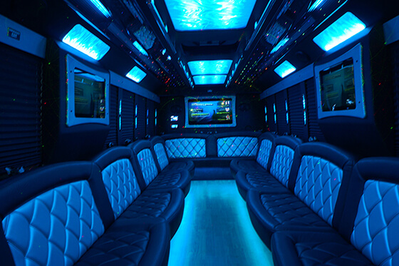 built in bar on bus